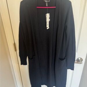 Aqua Cashmere Black Cardigan